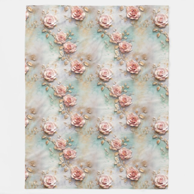 Couverture Polaire Beau Romantique Rose rose rose Roses romantiques (Devant)
