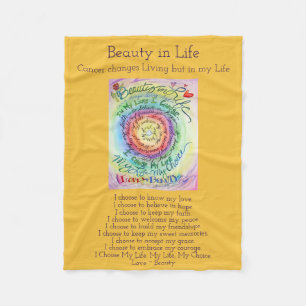 Couverture Polaire Beauté dans la vie Cancer Poème Chemo Fleece Bla