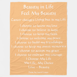 Couverture Polaire Beauté dans la vie Cancer poème Fleece Chemo Bla