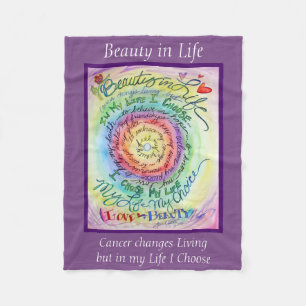 Couverture Polaire Beauté dans la vie Cancer Poème Soft Fleece Blanch