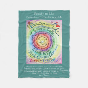 Couverture Polaire Beauté dans la vie Cancer Poème Soft Fleece Blanch