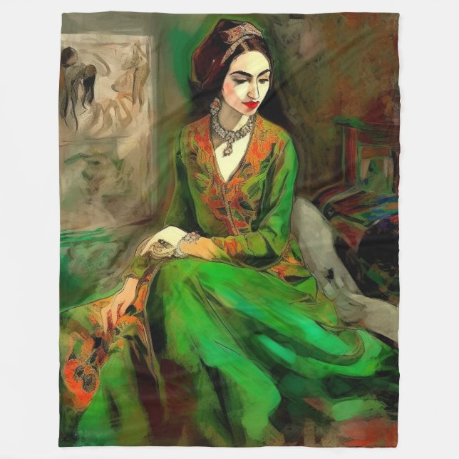 Couverture Polaire Beauté en vert (Devant)