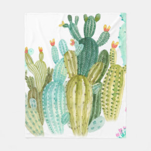Couverture Polaire Beaux cactus vintages, succulents, cactus bloomi