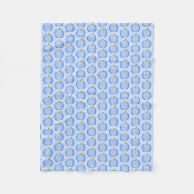 Couverture Polaire Bébé Bleu mignon Citrouille Motif (Devant)
