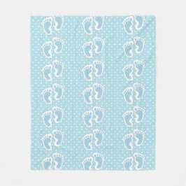 Couverture Polaire Bébé bleu mou Pieds de garçon