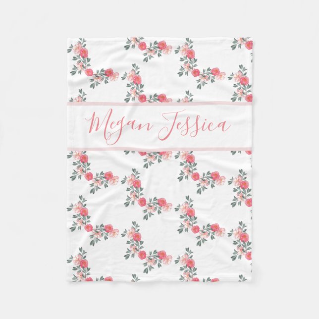 Couverture Polaire Bébé couvrant nommé personnalisé (Devant)