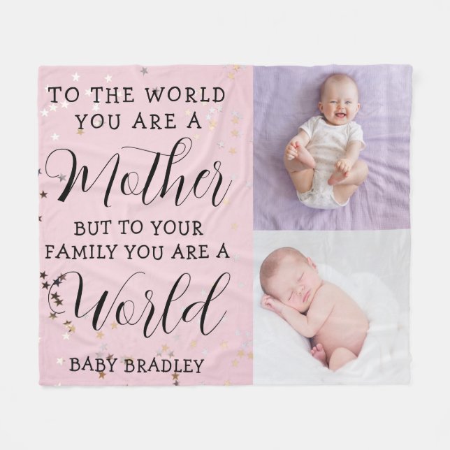 Couverture Polaire Bébé fille Première année Photo Collage Keepsaké r (Devant (Horizontal))