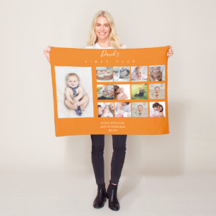 Couverture Polaire Bébé Garçon Première année Collage photo Gardez l'