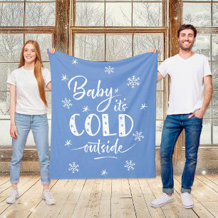 Couverture Polaire Bébé Il fait froid dehors Bleu
