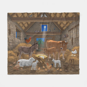 Couverture Polaire Bébé Jésus Manger Nativité de Noël