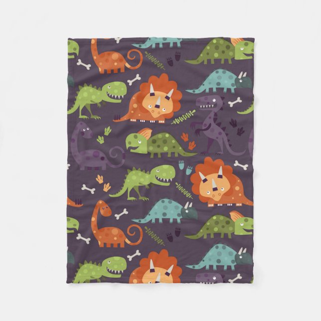 Couverture Polaire Bébé mignon Dinosaures Dino Boys (Devant)