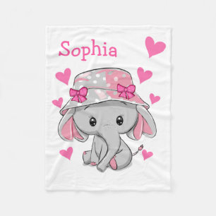 Couverture Polaire Bébé mignon Eléphant fille