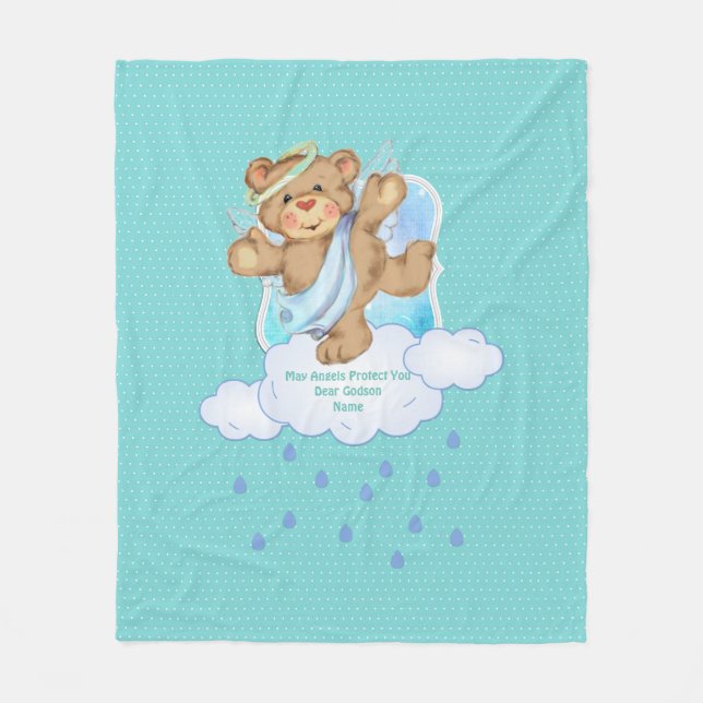 Couverture Polaire Bébé mignon GARDE Godson Nounours Fleece personnal (Devant)