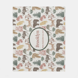 Couverture Polaire Bébé - Ours rustiques, Renard, Chouettes