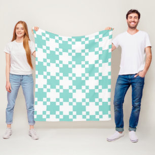 Couverture Polaire BÉBÉ Turquoise Blue Quilt Douche Party Fleece Blan