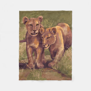 Couverture Polaire Bébés Lions