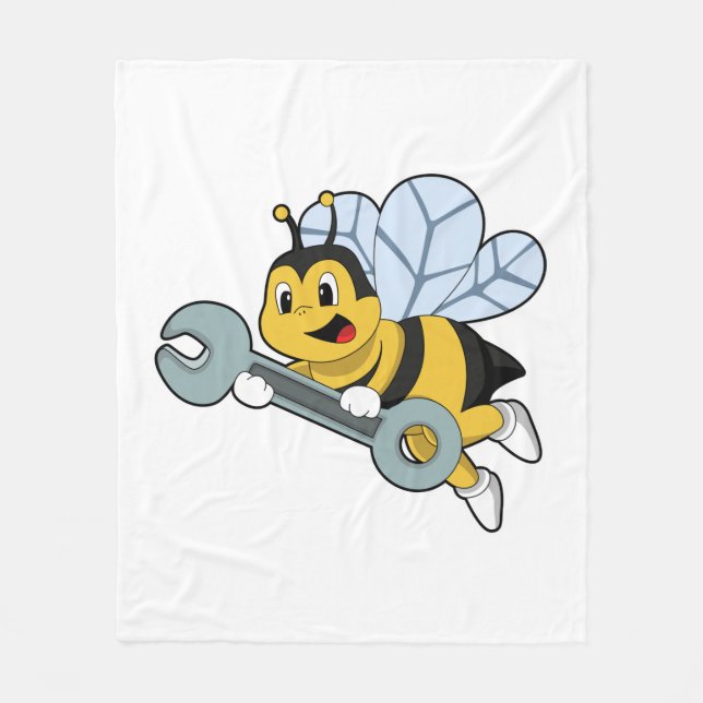 Couverture Polaire Bee as Mechanic with Wrench (Devant)