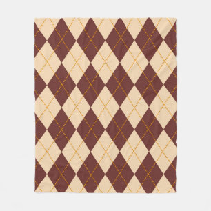 Couverture Polaire Beige Brown Automne Jacquard d'automne Diamant Mot