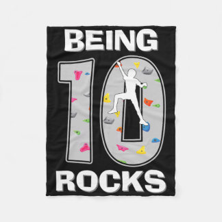 Couverture Polaire Being 10 Years Old Rocks Rock Climber 10th Birthda