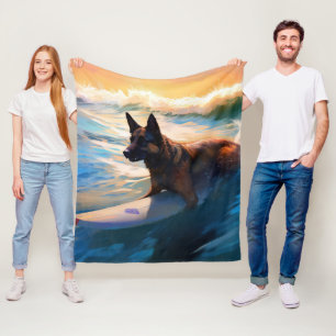 Couverture Polaire Belge Shepherd Beach Surf Peinture