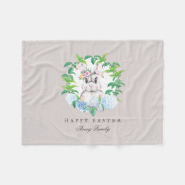 Couverture Polaire Belle Bunny Wreath Pâques personnalisée