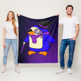 Couverture Polaire Belle caricature pingouin mauve