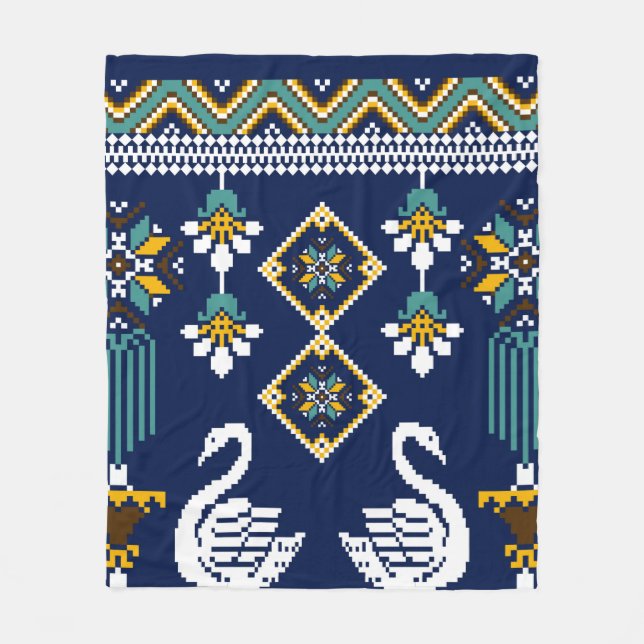 Couverture Polaire Belle figure tribale ukrainienne géométrique ethni (Devant)