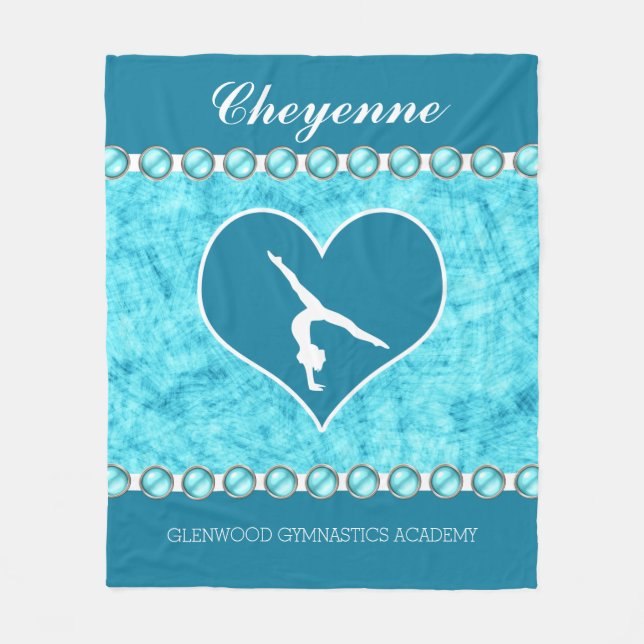 Couverture Polaire Belle gymnastique personnalisée de turquoise (Devant)