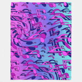 Couverture Polaire Belle Musique Aqua Bleu Rose Upbeat Artsy Fleece