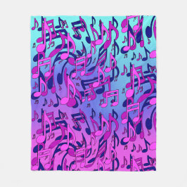 Couverture Polaire Belle Musique Aqua Bleu Rose Upbeat Chaud Fleece