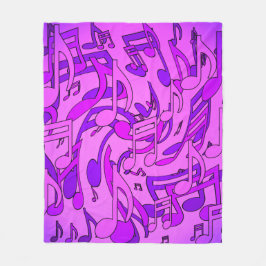 Couverture Polaire Belle Musique Notes musicales Upbeat Rose violet