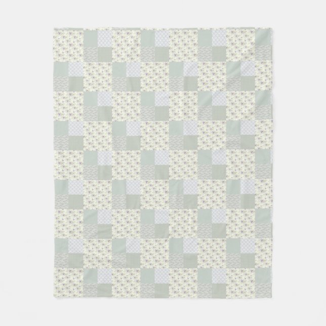Couverture Polaire Belle patchwork vert doux (Devant)