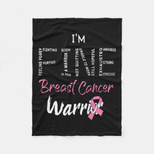 Couverture Polaire Belle poitrine Cancer du sein Guerrier rose Ribbon