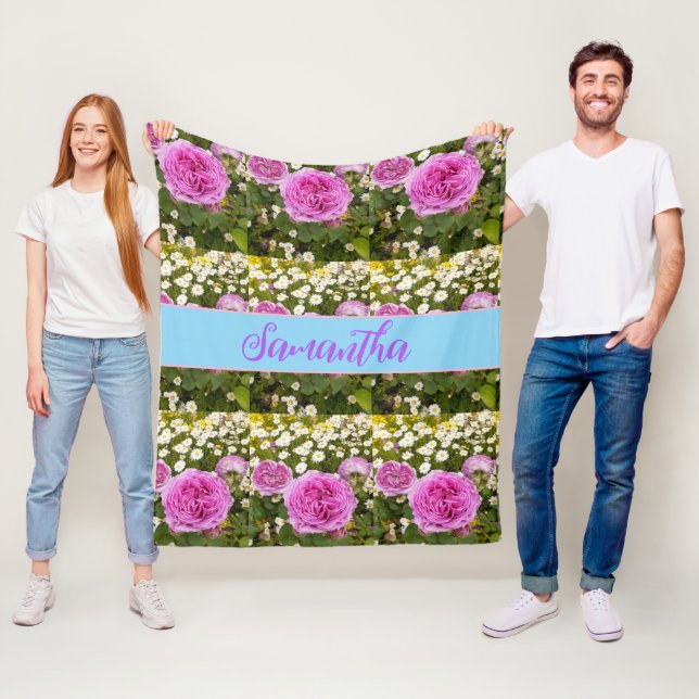 Couverture Polaire Belle rose Roses et marguerites Floral (En situation)