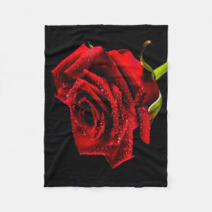 Couverture Polaire Belle rose rouge