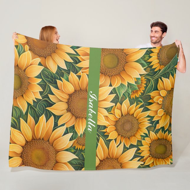Couverture Polaire Belle Tournesol Collection Moderne (En situation)