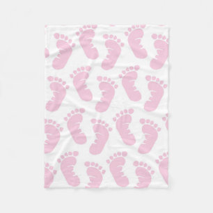 Couverture Polaire Belles empreintes de pas roses douces de bébé