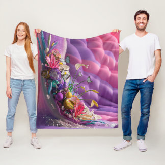 Couverture Polaire Belles fleurs florales Abstraites #9