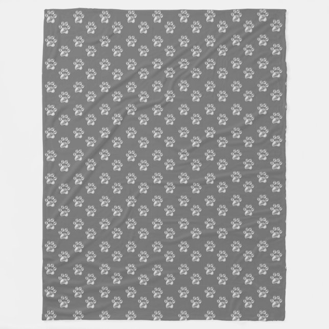 Couverture Polaire Belles pattes de animal de compagnie sur Grey (Devant)