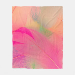 Couverture Polaire Belles plumes abstraites violettes et bleues sur l