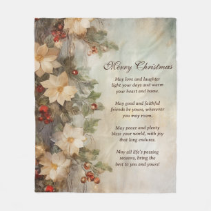 Couverture Polaire Bénédiction irlandaise de Noël Jolies fleurs d'h