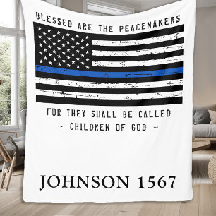 Couverture Polaire Béni Sont Les Peacemakers Police Mince Ligne Bleu