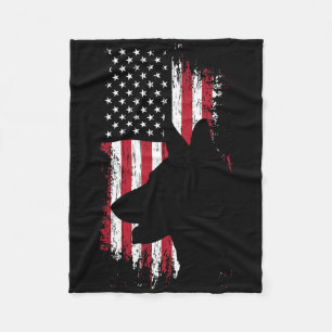 Couverture Polaire Berger Allemand Chemise Drapeau Américain Usa Patr