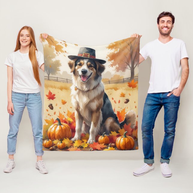 Couverture Polaire Berger anatolien en automne quitte Thanksgiving (En situation)