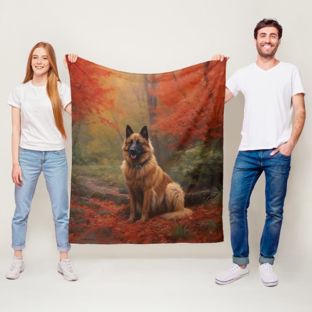 Couverture Polaire Berger belge en automne Leaves automne Inspire (En situation)