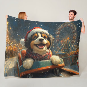 Couverture Polaire Bernedoodle Roller Dessous de verre Noël