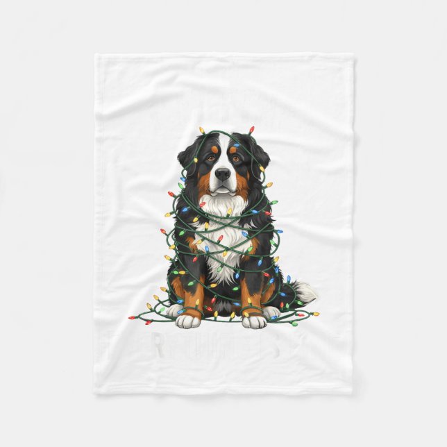Couverture Polaire Bernese Mountain Dog Christmas I'm Fine Everything (Devant)