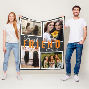 Couverture Polaire BEST AMIS Moderne pour toujours Collage de photos