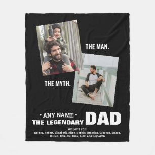 Couverture Polaire Best DAD Man Myth Legend Photo personnalisée