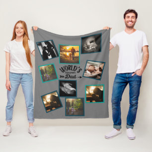 Couverture Polaire Best DAD Photo Collage Funny Fatherhood Citation